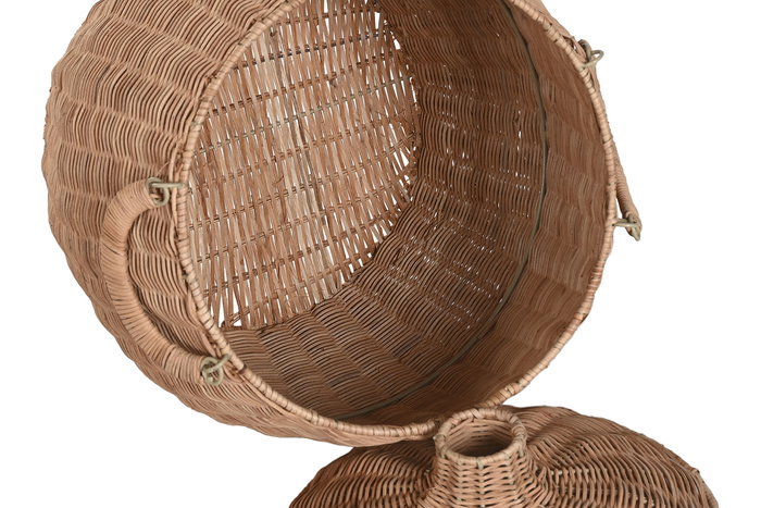 DKD Home Decor Cesta Tropical Natural Ratán Metal Set de 2 45 x 56 x 45 cm
