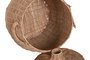 DKD Home Decor Cesta Tropical Natural Ratán Metal Set de 2 45 x 56 x 45 cm