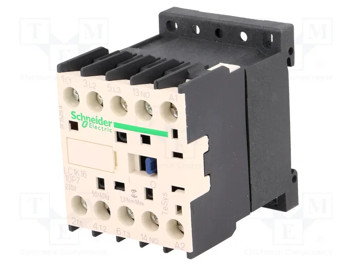 Schneider Electric LC1K1610P7 TeSys K Contactor 3-polar 16A 230VAC Schneider Electric LC1K1610P7 TeSys K Contactor 3-polar 16A 230VAC