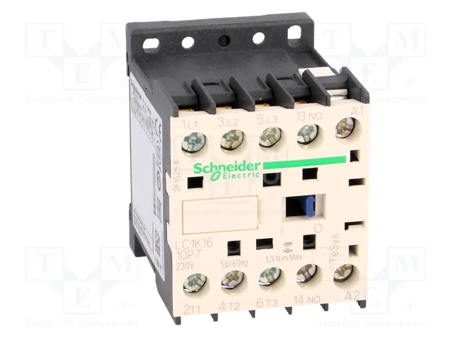 Schneider Electric LC1K1610P7 TeSys K Contactor 3-polar 16A 230VAC Schneider Electric LC1K1610P7 TeSys K Contactor 3-polar 16A 230VAC