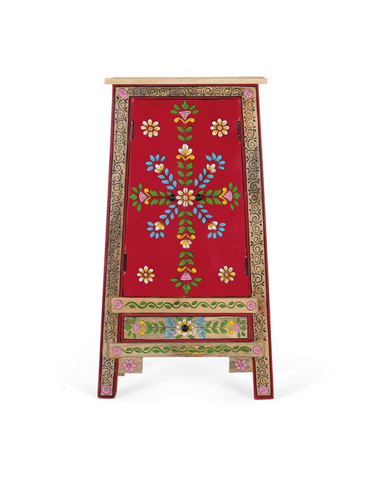 GINER Y COLOMER Mueble Auxiliar de Madera de Mango y MDF Pintado a Mano con Cajón y Puertas GINER Y COLOMER Mueble Auxiliar de Madera de Mango y MDF Pintado a Mano con Cajón y Puertas