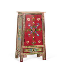 GINER Y COLOMER Mueble Auxiliar de Madera de Mango y MDF Pintado a Mano con Cajón y Puertas