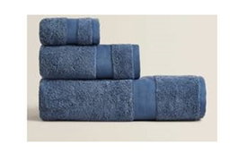 DKD Home Decor Toalla de Tocador de Algodón Azul Marino 30x50 cm