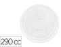 Blanca Tapa de plástico biodegradable para vaso de 290 cc, paquete de 100 unidades