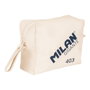 Milan Neceser Gigante 403 Since 1918 Beige, Bolso Grande para Maquillaje y Viaje, Organizador, 27 x 20 x 11 cm, 100% Algodón