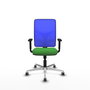 PIQUERAS Y CRESPO Silla de oficina Motilla con mecanismo Sincro, Verde y Azul