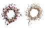 DKD Home Decor Surtido de 2 Coronas Navideñas de Poliéster y Metal 40x10x40 cm