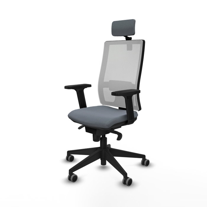 PIQUERAS Y CRESPO Silla de oficina Horna con mecanismo Sincro, Gris y Blanco PIQUERAS Y CRESPO Silla de oficina Horna con mecanismo Sincro, Gris y Blanco