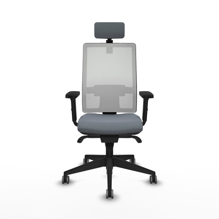 PIQUERAS Y CRESPO Silla de oficina Horna con mecanismo Sincro, Gris y Blanco PIQUERAS Y CRESPO Silla de oficina Horna con mecanismo Sincro, Gris y Blanco