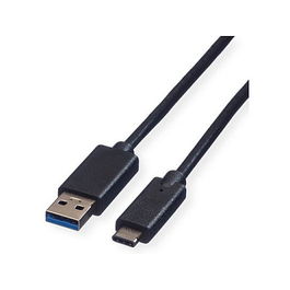 ROLINE 11.44.9011 Cable USB 3.2 Gen 1 (3.1 Gen 1) de USB-A a USB-C, 1 m, Negro