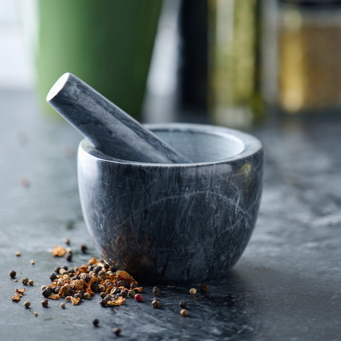 Day Mortero de Mármol con Mano, Diámetro 12 cm, Altura 9 cm