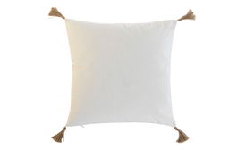 DKD Home Decor Ivory26 Cojín Estilo Boho Crudo Natural Poliéster 45 x 45 cm (2 Unidades)