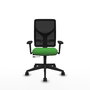 PIQUERAS Y CRESPO Silla de oficina Motilla con mecanismo Sincro/Traslack Verde y Negro