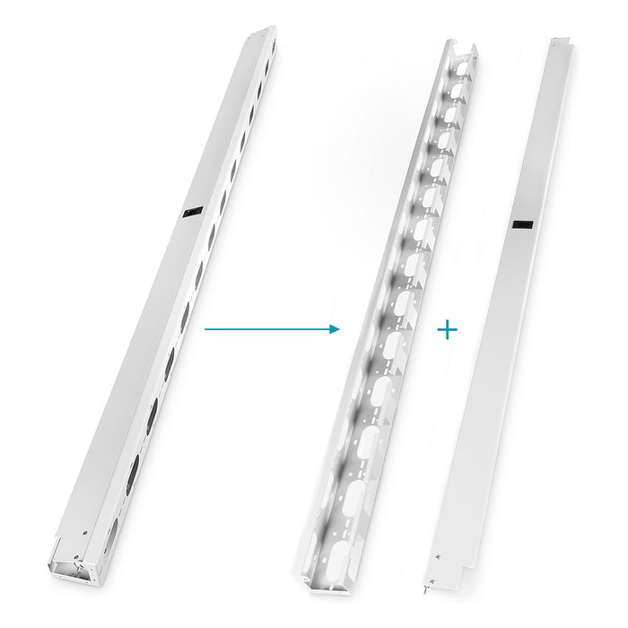 Digitus Kabelführungskanäle para Rack 42U 19" para Conducción de Cables en Armarios de Red y Servidores, Color Gris
