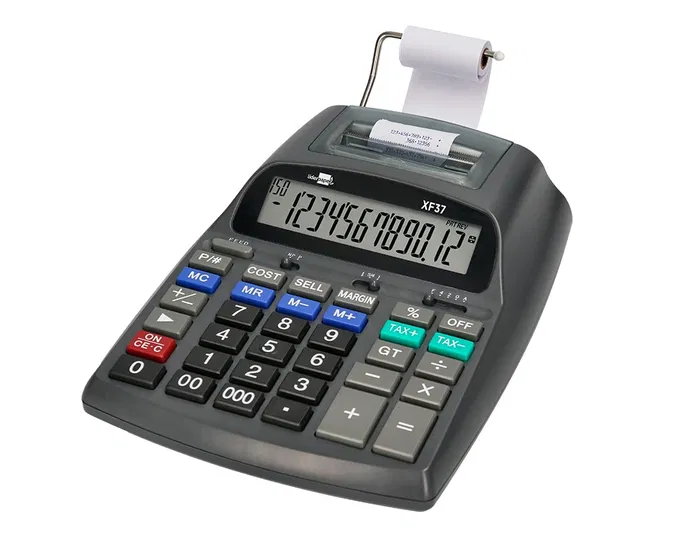 Liderpapel Calculadora Impresora Pantalla 12 Dígitos Impresión Bicolor Negra 57mm