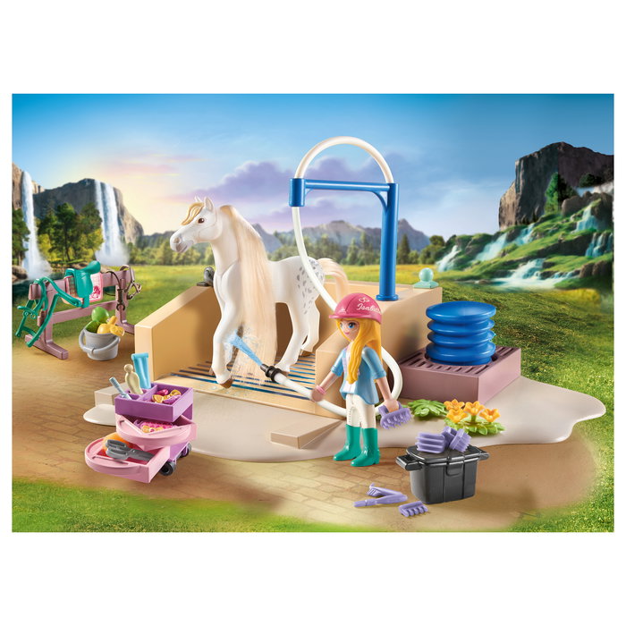 Playmobil 71354 Set de Juego Caballos de la Cascada con Isabella y León y Lavadero - 13 Piezas - Juguete de Aventura para Niños de 5 a 12 Años