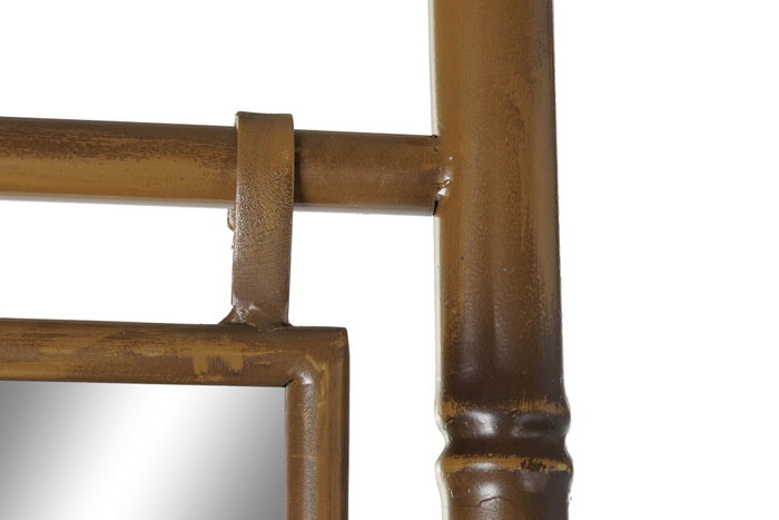 DKD Home Decor Toallero Balines Mostaza Metal y Espejo Escalera 55 x 3 x 190 cm