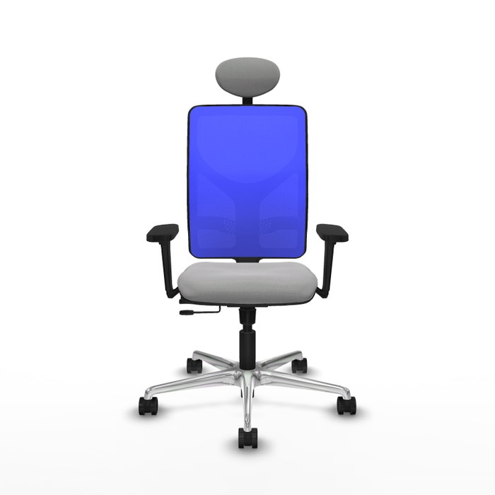 PIQUERAS Y CRESPO Silla de oficina Motilla con mecanismo Sincro/Traslack, Azul y Gris claro