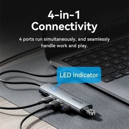Vention Hub USB Tipo-C 3.0 TGZHB 3xUSB 1xUSB-C PD Gris Vention Hub USB Tipo-C 3.0 TGZHB 3xUSB 1xUSB-C PD Gris