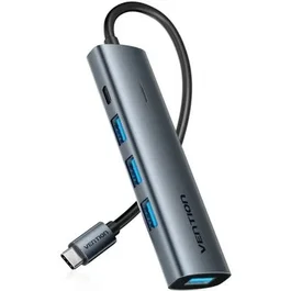 Vention Hub USB Tipo-C 3.0 TGZHB 3xUSB 1xUSB-C PD Gris