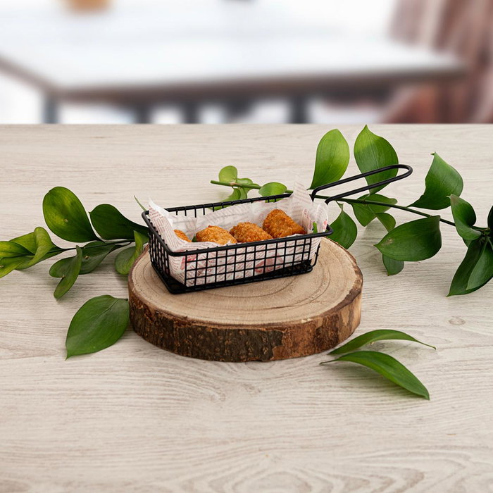 Cesta Rectangular Metal Gastro Black Quid 16x10,5x5,5 cm