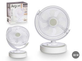 Argon Ventilador Sobremesa 30W Blanco con Oscilación 3 Modos 28x29x8 cm (Set de 4)