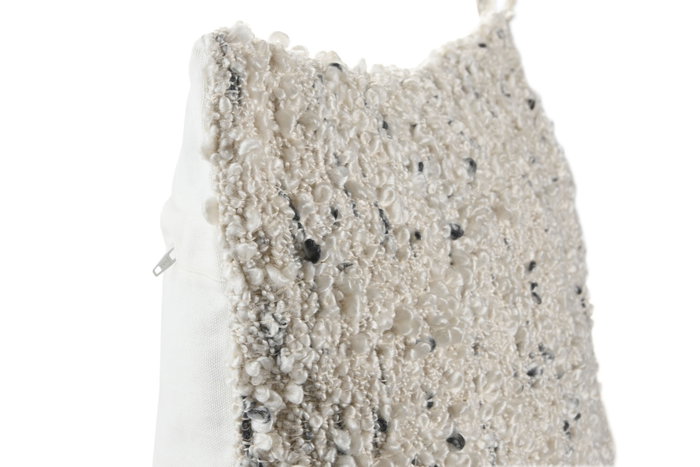 DKD Home Decor Cojín Algodón Viscosa Crema 50x8x50 cm
