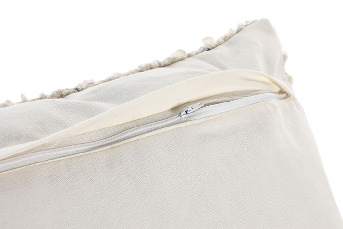DKD Home Decor Cojín Algodón Viscosa Crema 50x8x50 cm