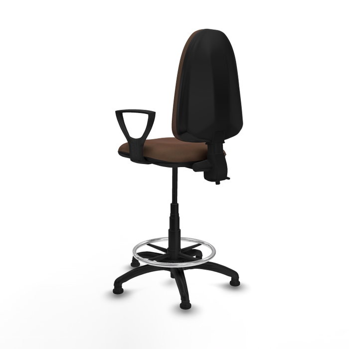 PIQUERAS Y CRESPO Taburete Aýna con mecanismo de doble maneta y tela marrón oscuro