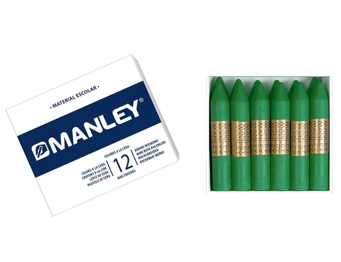Manley Lápices de cera Unicolor verde esmeralda n.24 caja de 12 unidades Manley Lápices de cera Unicolor verde esmeralda n.24 caja de 12 unidades
