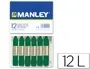 Manley Lápices de cera unicolor verde esmeralda n.24 caja de 12 unidades