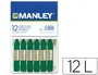 Manley Lápices de cera unicolor verde esmeralda n.24 caja de 12 unidades