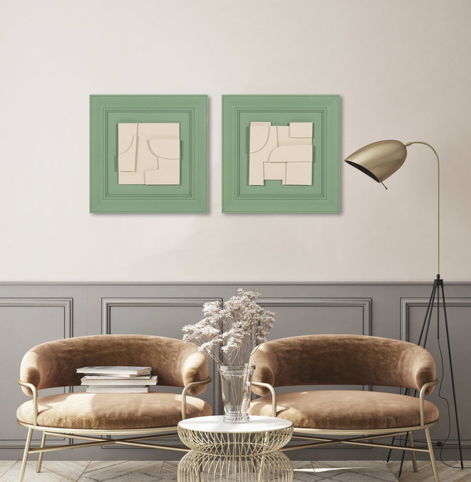 DKD Home Decor Cuadro Lienzo Abstracto 3D Surtido 2 Unidades