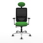PIQUERAS Y CRESPO Silla de oficina Zulema con mecanismo Sincro/Traslack, Verde y Negro