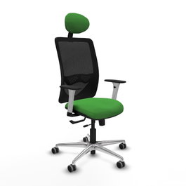 PIQUERAS Y CRESPO Silla de oficina Zulema con mecanismo Sincro/Traslack, Verde y Negro