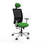 PIQUERAS Y CRESPO Silla de oficina Zulema con mecanismo Sincro/Traslack, Verde y Negro