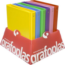 Carpeta De Anillas Grafoplas Pvc Escolar Colors Fº 4 An.25Mm Expositor De 12 (6 Colores)
