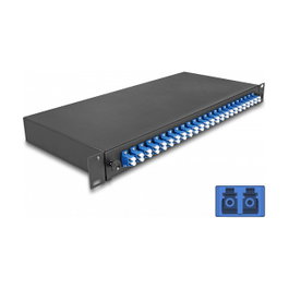 DeLOCK Caja de empalme de fibra óptica 24 x LC Duplex OS2 19″