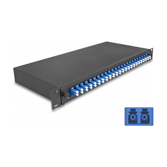 DeLOCK Caja de empalme de fibra óptica 24 x LC Duplex OS2 19″ DeLOCK Caja de empalme de fibra óptica 24 x LC Duplex OS2 19″