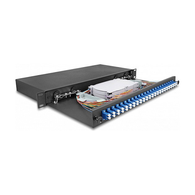 DeLOCK Caja de empalme de fibra óptica 24 x LC Duplex OS2 19″ DeLOCK Caja de empalme de fibra óptica 24 x LC Duplex OS2 19″