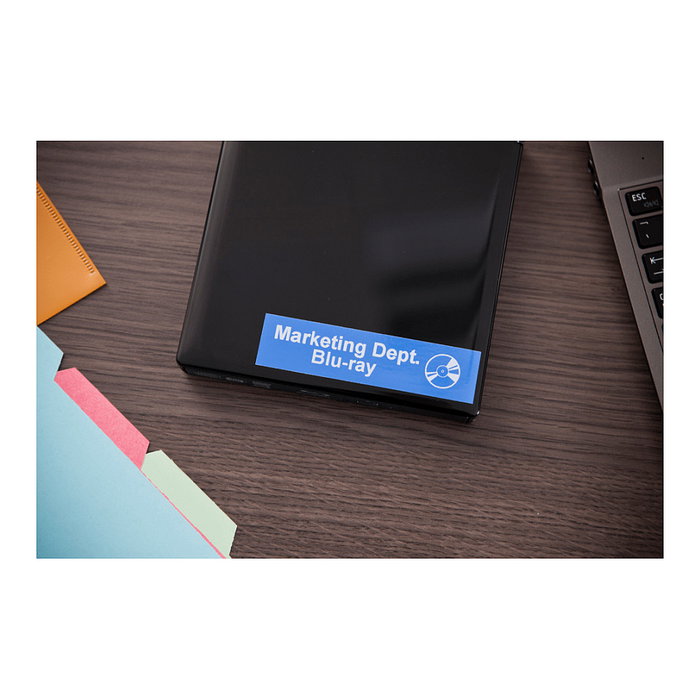 Brother TZe-555 Cinta laminada 24 mm Blanco sobre azul
