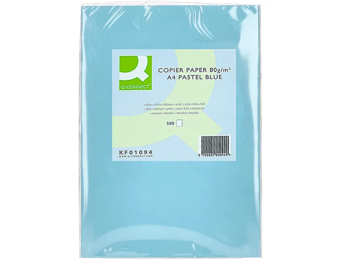 Q-connect Papel Color DIN A4 80gr Celeste Paquete 500 Hojas Q-connect Papel Color DIN A4 80gr Celeste Paquete 500 Hojas