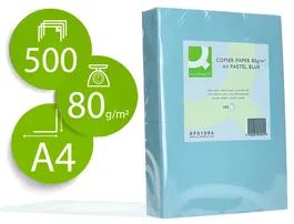 Q-connect Papel Color DIN A4 80gr Celeste Paquete 500 Hojas