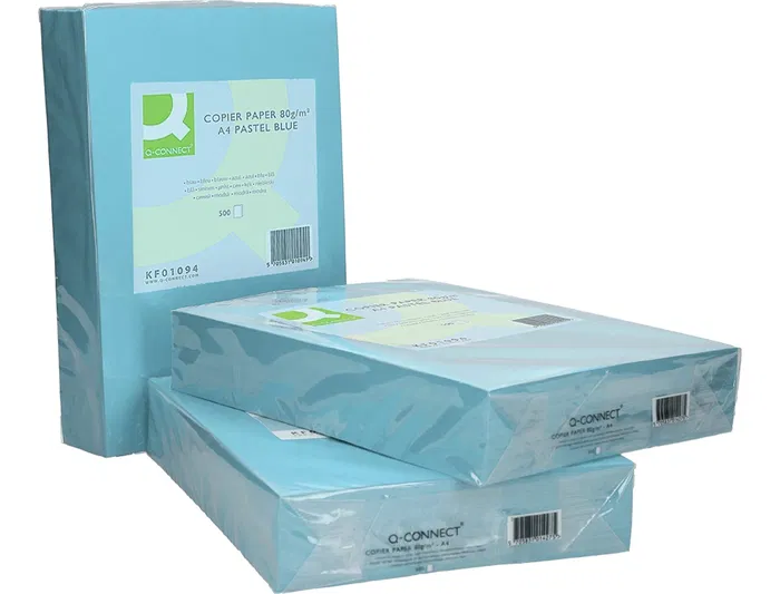 Q-connect Papel Color DIN A4 80gr Celeste Paquete 500 Hojas Q-connect Papel Color DIN A4 80gr Celeste Paquete 500 Hojas