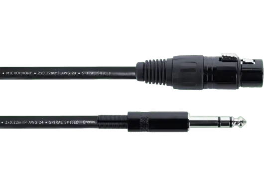 Cordial Cable de Audio XLR Hembra a Jack Estéreo - 1.5 Metros