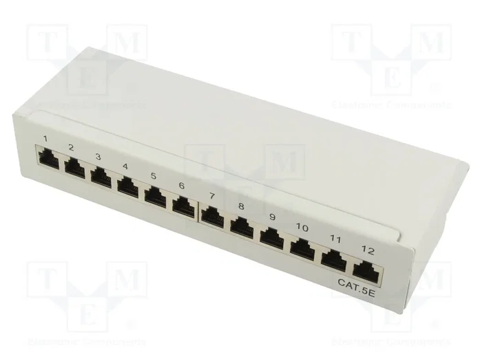 GOOBAY Patch Panel Cat 5e con 12 puertos RJ45, 1U, Gris GOOBAY Patch Panel Cat 5e con 12 puertos RJ45, 1U, Gris