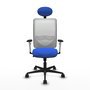 PIQUERAS Y CRESPO Silla de oficina Zulema con mecanismo Sincro, Azul y Blanco