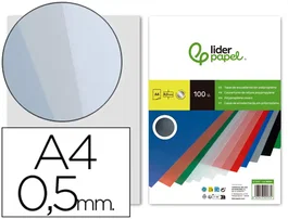 Liderpapel Tapa Encuadernacion Polipropileno Din A4 0.5mm Ahumado Paquete 100 Unidades