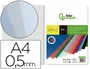 Liderpapel Tapa Encuadernacion Polipropileno Din A4 0.5mm Ahumado Paquete 100 Unidades