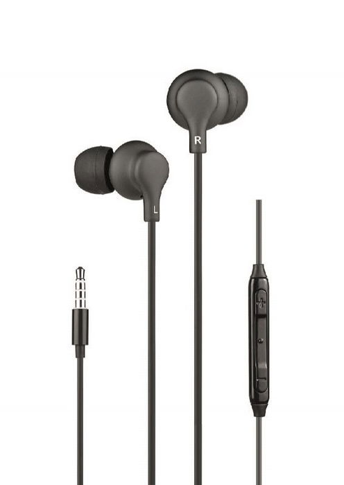 Daewoo Auriculares In-Ear con Microfono y Control de Volumen, Cable Jack 3.5 mm, Negro